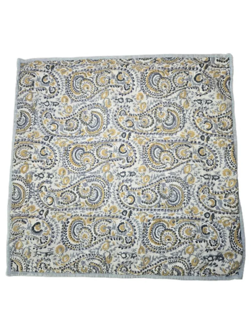 Ballard Designs Paisley Hand Blocked‎ Quilted Pillow Sham, Euro Size 100% Cotton